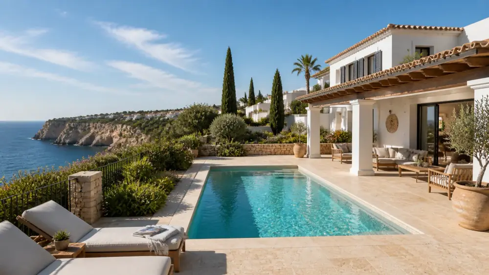Villa avec piscine rénovée à Carvoeiro avec terrasse en pierre claire