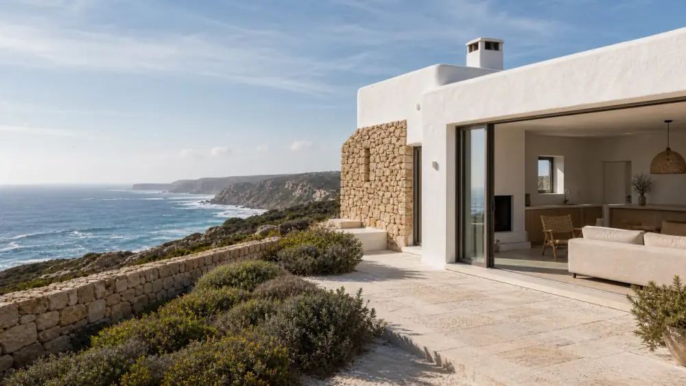Maison côtière rénovée à Sagres avec façade résistante au sel marin
