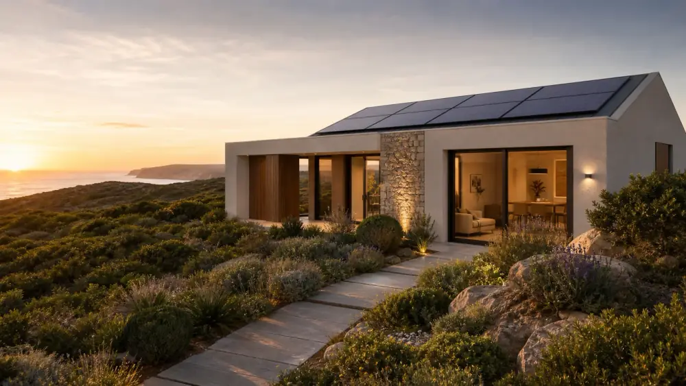 Energy-efficient renovated home in Sagres with discreet solar panels